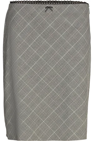 MANGO Check Skirt With Decorative Bow