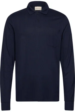 GANT Tencel Wool Ls Polo Navy