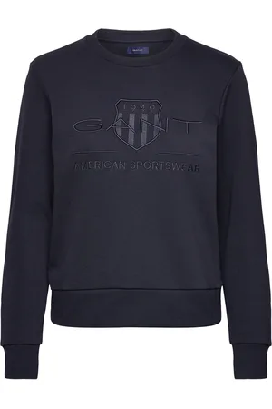 GANT Reg Tonal Shield C-Neck Sweat Navy