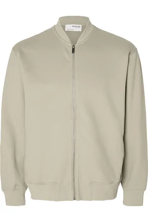 SELECTED Slhmack Sweat Bomber Ls Noos Beige