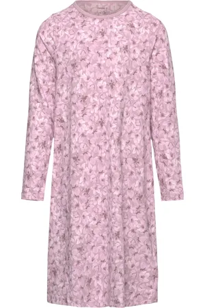 NAME IT Nkfnightgown Ls Mauve Flower Noos Pink