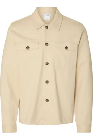SELECTED Slhreg-Arne Twill Overshirt Cream