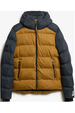 Superdry Hood Colour Block Sport Puffer Brown