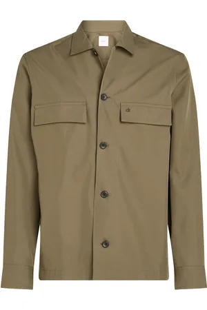 Calvin Klein Cotton Blend Overshirt Khaki