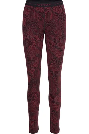 Icebreaker W Mer 260 Vertex Leggings Frozen Forms Burgundy