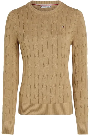 Tommy Hilfiger Co Cable Mid Gg Ls C-Nk Swt Beige