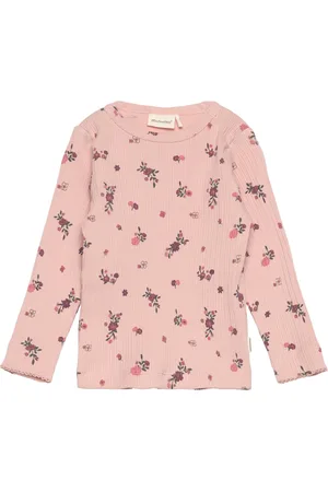 Minymo T-Shirt Ls Aop Rib Pink