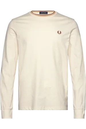 Fred Perry Ls Twin Tipped T-Shirt Cream