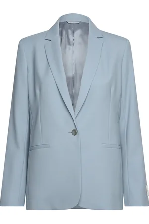 Calvin Klein Stretch Wool Blazer Blue