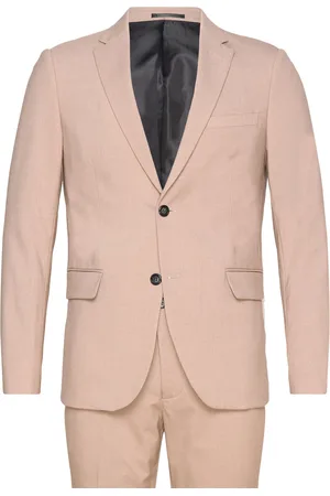 Lindbergh Plain Mens Suit - Normal Length Beige