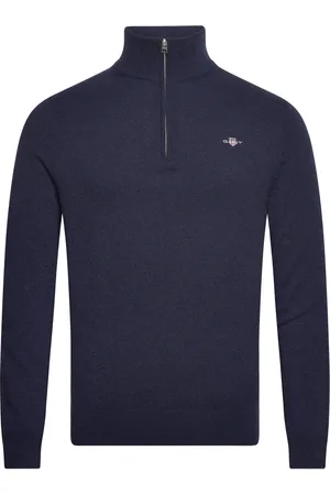 GANT Extrafine Lambswool Half Zip Navy