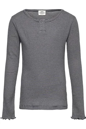 Mads Norgaard 2X2 Cotton Stripe Tala Tee Ls Navy
