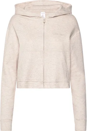 Calvin Klein Full Zip Hoodie Beige