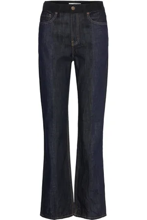 MANGO High Waist Straight Jeans Navy