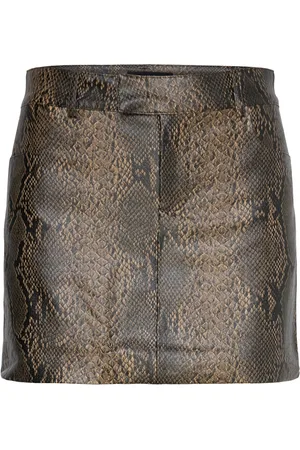 MANGO Mini-Skirt With Animal-Print Effect Beige