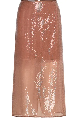 MANGO Sequin Midi Skirt