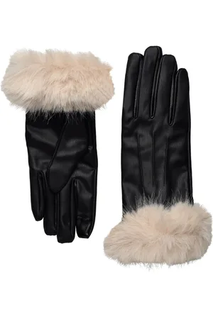 MANGO Combined Hair Gloves Black