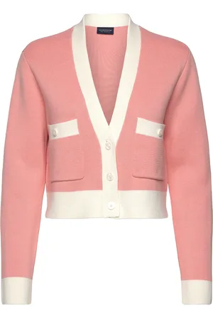 Lexington Half Milano Knitted Cardigan Pink