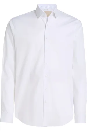Calvin Klein Poplin Contrast Print Slim Shirt White