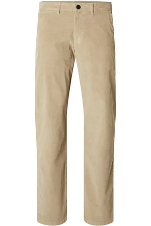 SELECTED Slh196-Straight Miles Cord Pants W Noos Beige