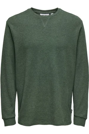 Only & Sons Onswaffle Rlx Ls Tee Green