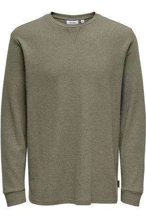 Only & Sons Onswaffle Rlx Ls Tee Green