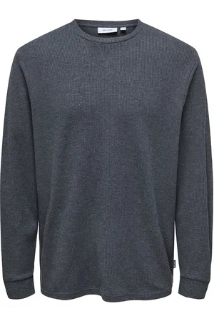 Only & Sons Onswaffle Rlx Ls Tee Navy