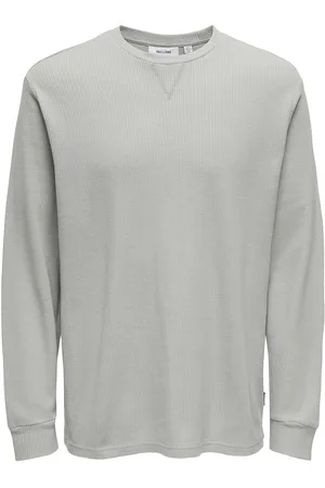 Only & Sons Onswaffle Rlx Ls Tee Grey