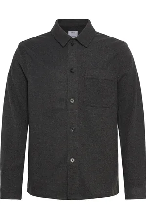 MANGO Regular Fit Flannel Overshirt Grey