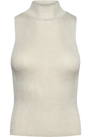 MANGO Lurex Knitted Top With Perkins Neck