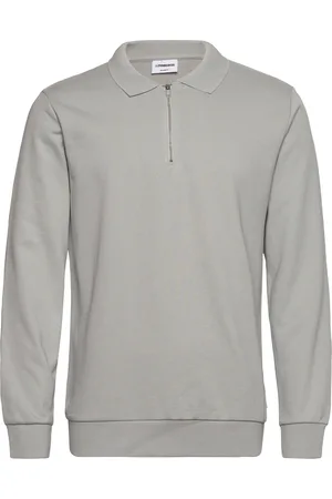 Lindbergh Jersey Pique W Zip L/S Grey