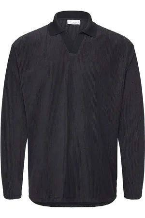 Lindbergh V-Neck Jacquard Polo L/S