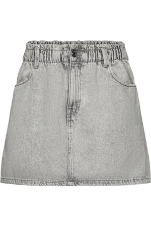 MANGO Short Denim Skirt Grey