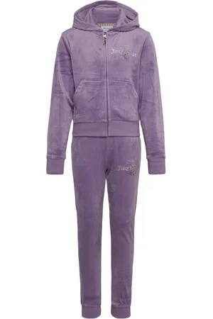 Juicy Couture Diamante Hood & Slim Jogger Set Purple