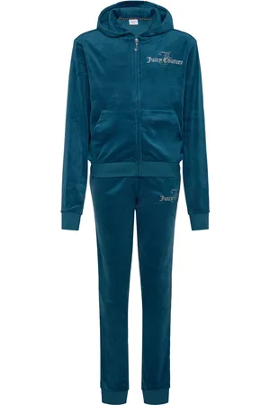 Juicy Couture Diamante Hood & Slim Jogger Set Blue