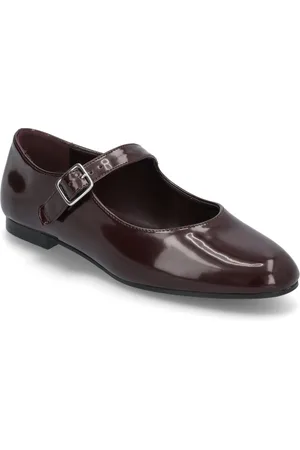 MANGO Patent Leather-Effect Ballet Flats Red