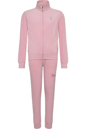 Juicy Couture Diamante Zip Thru & Slim Jogger Set Pink