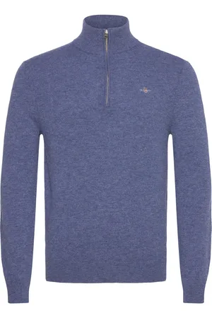 GANT Extrafine Lambswool Half Zip Blue