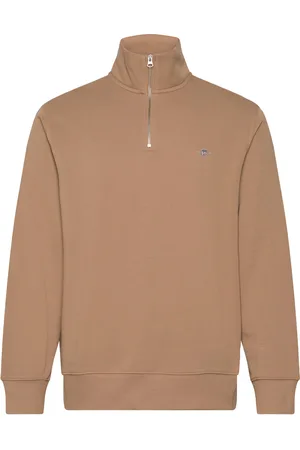 GANT Reg Shield Half Zip Sweat Beige
