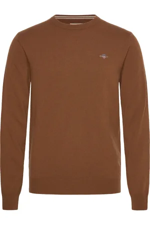 GANT Superfine Lambswool C-Neck Brown
