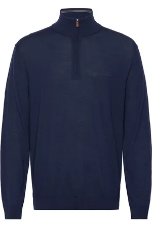GANT Extrafine Merino Wool Half Zip Navy