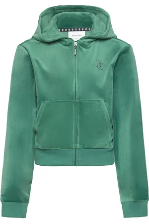 Juicy Couture Diamante Zip Through Hoodie Green