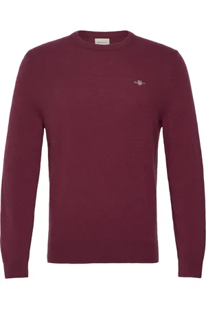 GANT Extrafine Lambswool C-Neck Burgundy