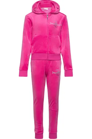 Juicy Couture Diamante Hood & Slim Jogger Set Pink