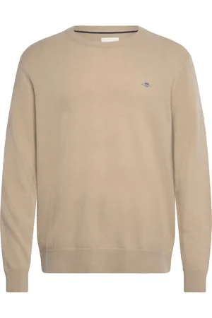 GANT Extrafine Lambswool C-Neck A/S Beige