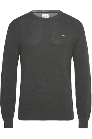 GANT Cotton Pique C-Neck Grey