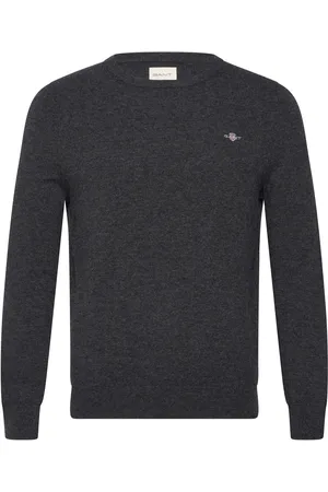 GANT Extrafine Lambswool C-Neck Grey