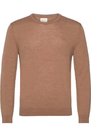 GANT Extrafine Merino Wool C-Neck Brown