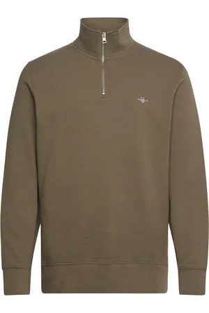 GANT Texture Half-Zip Khaki