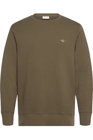 GANT Texture C-Neck Sweat Khaki